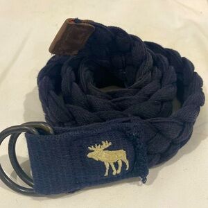 Abercrombie & Fitch Woven Cotton, Leather Tab D-Ring Buckle  Belt |Size 12